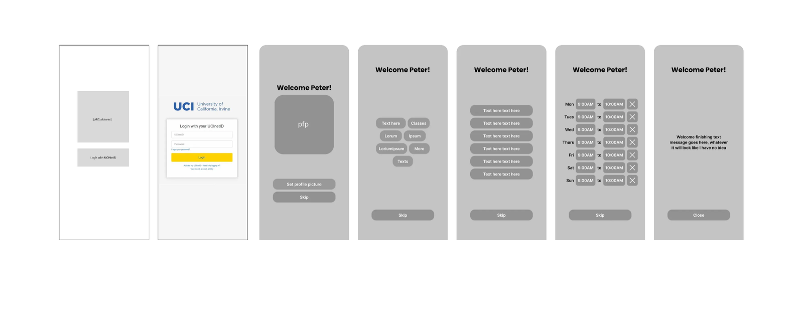 Wireframe and mockup